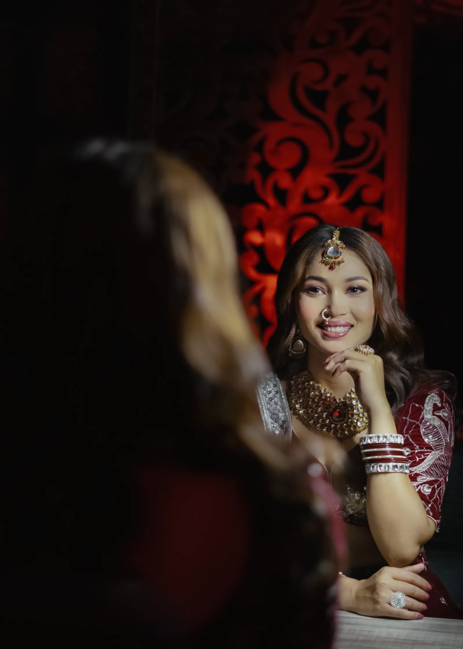 Bridal makeup application at Makeover by Roshani in Taulihawa, Kapilvastu
